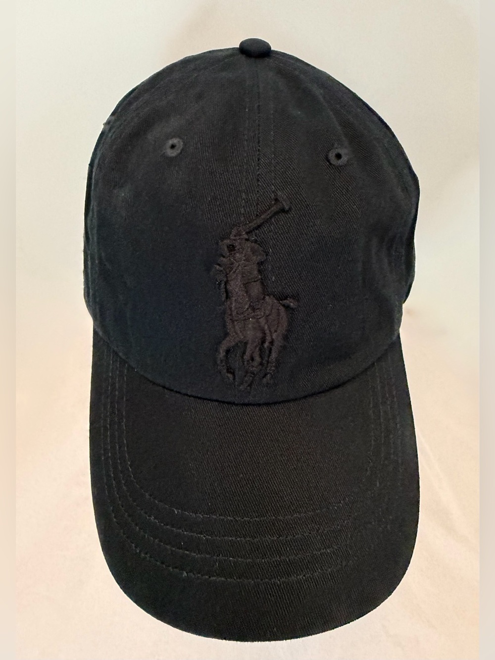 Polo Ralph Lauren Big Pony Tonal Black Baseball Cap Hat Unisex - NWT